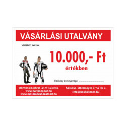 Ajándékutalvány 10.000,- Ft értékben