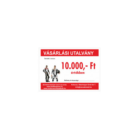 Ajándékutalvány 10.000,- Ft értékben