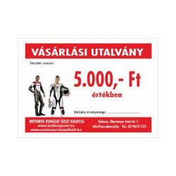 Ajándékutalvány 5.000,- Ft értékben