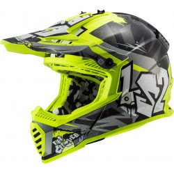 LS2 MX437 Fast Evo Crusher motokrossz sisak neonsárga - fehér