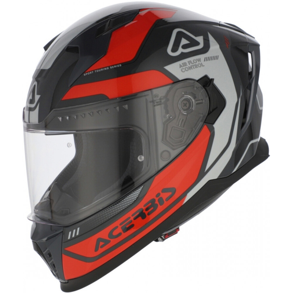 Acerbis X-Way Graphic Logo szürke-narancs zárt bukósisak napszemüveggel