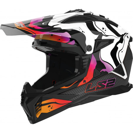 LS2 MX708 Fast II Wash motokrossz sisak fehér-piros-fekete